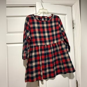 Red and Blue Crew Neck Cuffed Sleeve Top